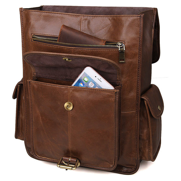 DEEPKEE original nubuck handmade full-grain genuine leather cowhide bag The Mahi Leather Backpack #7283