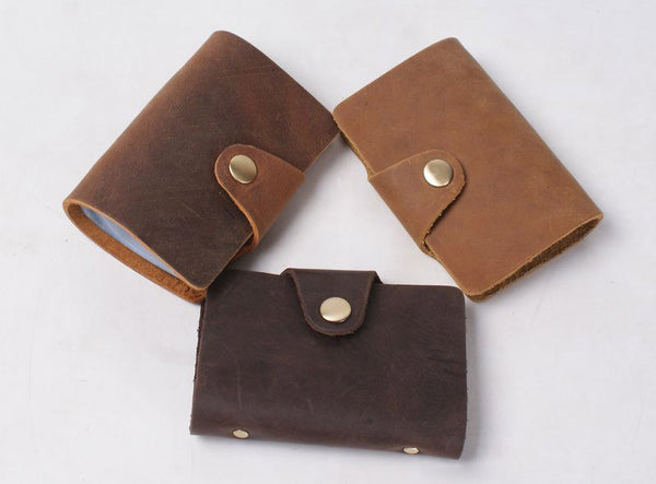 DEEPKEE original nubuck handmade full-grain genuine leather cowhide bag DEEPKEEE HANDMADE | Leather Business Card holder-Mini Simple No.1056