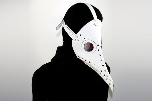 DEEPKEE original nubuck handmade full-grain genuine leather cowhide bag Fancy Plague Doctor Mask Birds Mouth Long Nose Dress Up #HG083