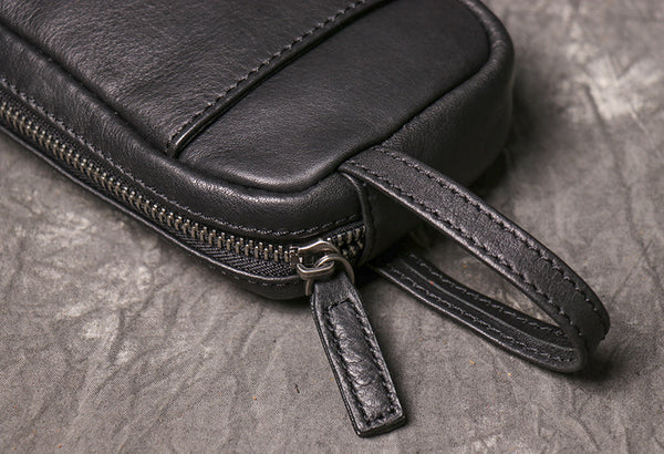 DEEPKEE original nubuck handmade full-grain genuine leather cowhide bag DEEPKEE HANDMADE | Unisex Basic Leather Clutches No.30041