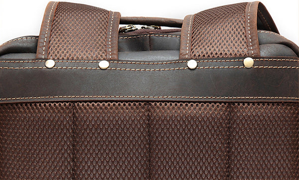 DEEPKEE original nubuck handmade full-grain genuine leather cowhide bag The Standard 15.6” Backpack #6597