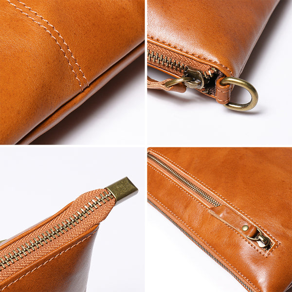 DEEPKEE original nubuck handmade full-grain genuine leather cowhide bag DEEPKEE Handmde Leather Slim Clutch Wallet Wristlet Purse #75022