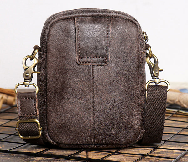 DEEPKEE original nubuck handmade full-grain genuine leather cowhide bag 2 in 1 Shoulder Bag,Genuine Leather Crossbody Waist Belt Bag No.8133