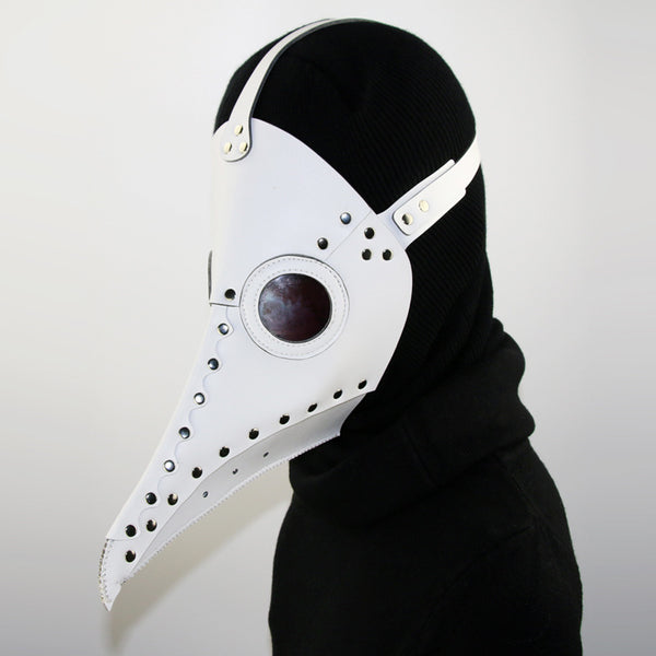 DEEPKEE original nubuck handmade full-grain genuine leather cowhide bag Fancy Plague Doctor Mask Birds Mouth Long Nose Dress Up #HG083