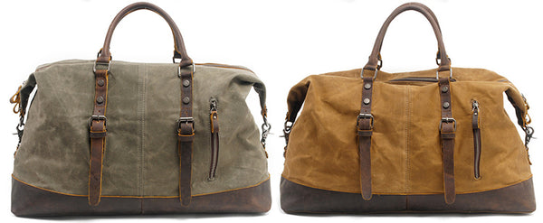 DEEPKEE original nubuck handmade full-grain genuine leather cowhide bag Canvas Travel Bag Weekender Bag #831-2K