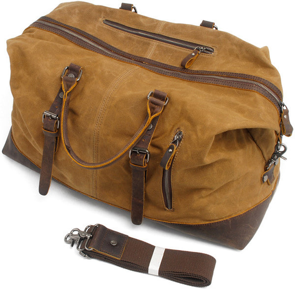 DEEPKEE original nubuck handmade full-grain genuine leather cowhide bag Canvas Travel Bag Weekender Bag #831-2K