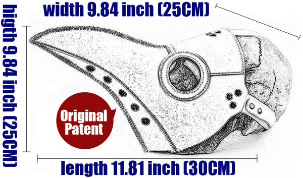 DEEPKEE original nubuck handmade full-grain genuine leather cowhide bag Deepkee Leather Plague Doctor Basis Mask #HG065