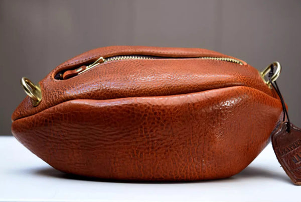 DEEPKEE original nubuck handmade full-grain genuine leather cowhide bag Fashionable Handmade Leather Chest Bag Sling Bag Sling Pack #604272