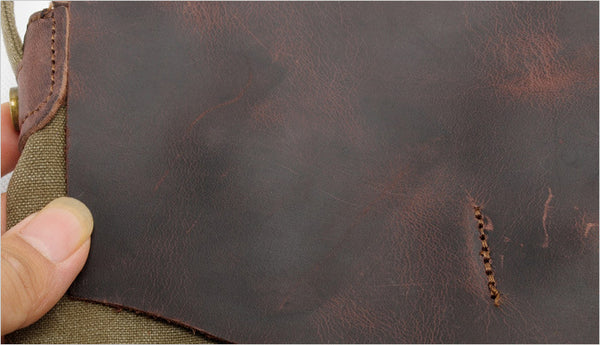 DEEPKEE original nubuck handmade full-grain genuine leather cowhide bag Deepkee®handmade Canvas&leather Roll Top Expansion Backpack No.5118