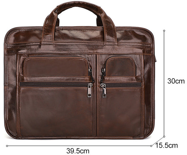 DEEPKEE original nubuck handmade full-grain genuine leather cowhide bag The DEEPKEE Executive attaché case #7093C