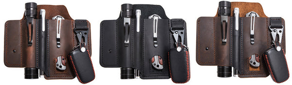 DEEPKEE original nubuck handmade full-grain genuine leather cowhide bag Outdoor Equipment EDC Tactical Tool Holster #C71