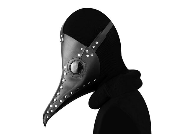 DEEPKEE original nubuck handmade full-grain genuine leather cowhide bag Fancy Plague Doctor Mask Birds Mouth Long Nose Dress Up #HG083