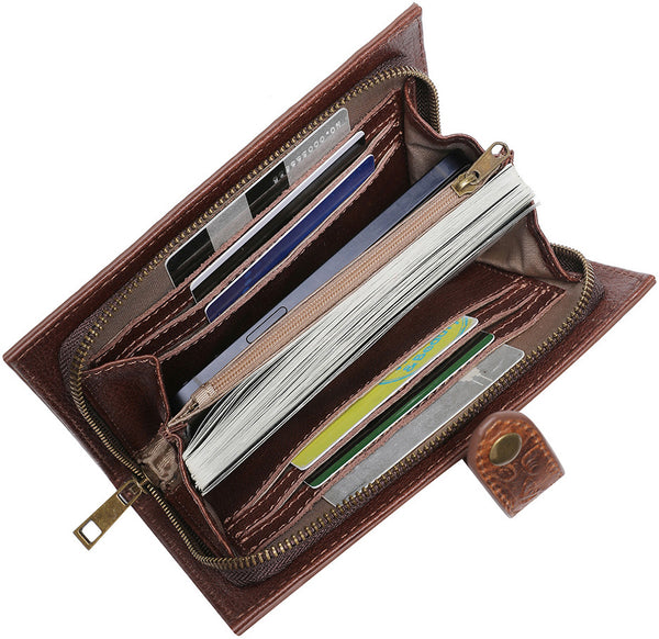 DEEPKEE original nubuck handmade full-grain genuine leather cowhide bag DEEPKEE High-end Embossed Leather Wallet #ZPBG189BN