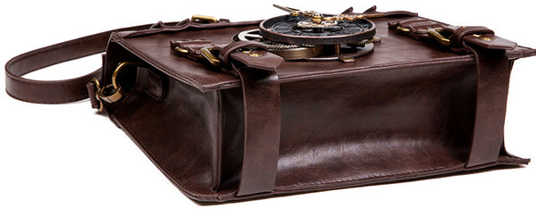 DEEPKEE original nubuck handmade full-grain genuine leather cowhide bag Punk industrial cross-body bag #BG028