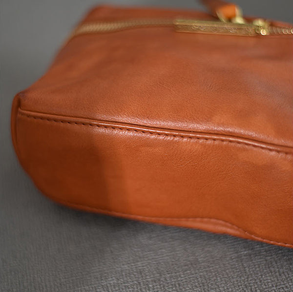 DEEPKEE original nubuck handmade full-grain genuine leather cowhide bag DEEPKEE Vegetable Tanned Cowhide Niche Premium Hand Small Square Bag #231006