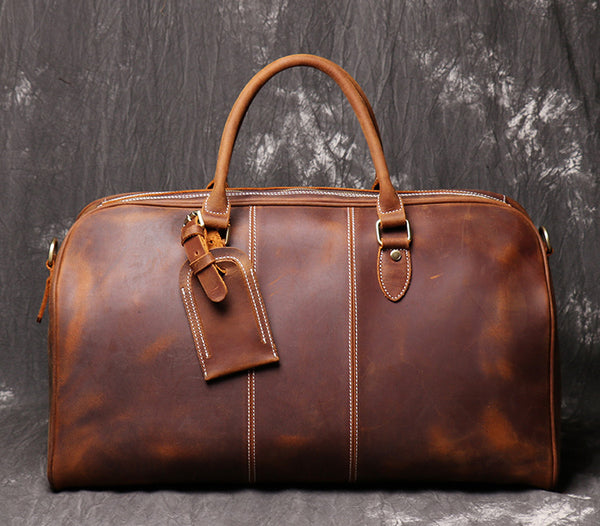 DEEPKEE original nubuck handmade full-grain genuine leather cowhide bag DEEPKEE LEATHER | The Lincoln Travel Bag No.30075