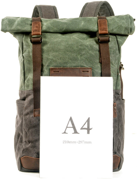 DEEPKEE original nubuck handmade full-grain genuine leather cowhide bag Hiking Mountaineering Backpack #5002LA