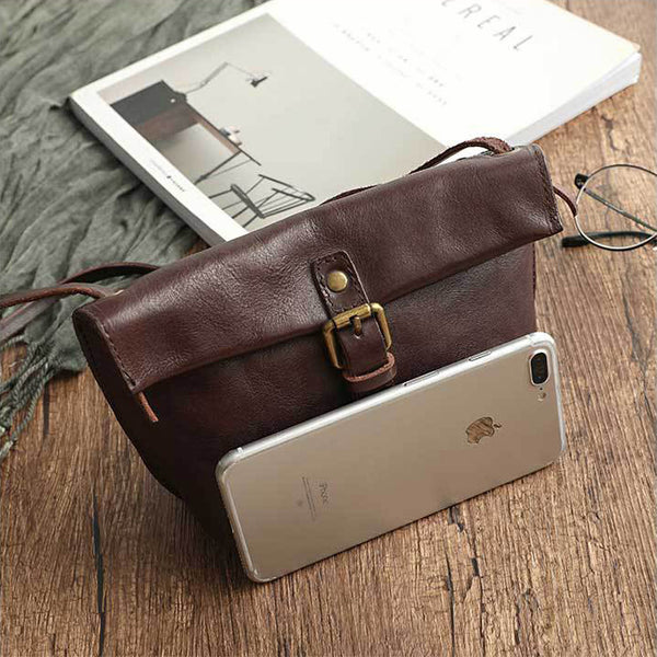 DEEPKEE original nubuck handmade full-grain genuine leather cowhide bag Handmade Leather Diagonal Bag #17053