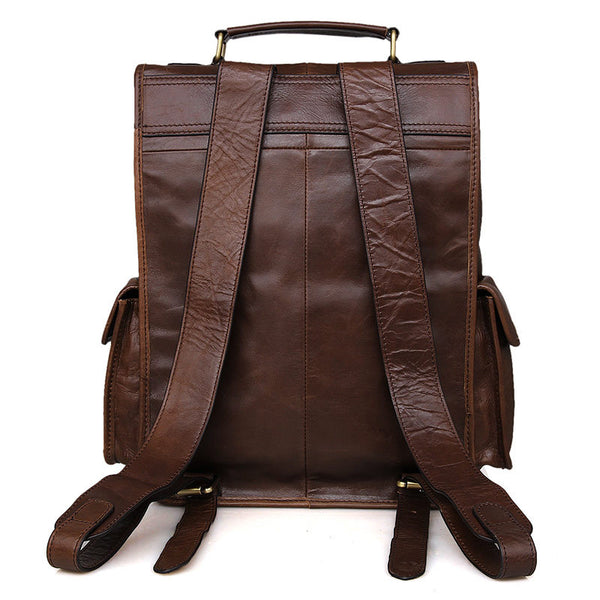 DEEPKEE original nubuck handmade full-grain genuine leather cowhide bag The Mahi Leather Backpack #7283