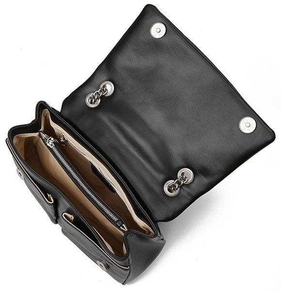 DEEPKEE original nubuck handmade full-grain genuine leather cowhide bag New Chain Stray Bag Vagrant Bag JY361