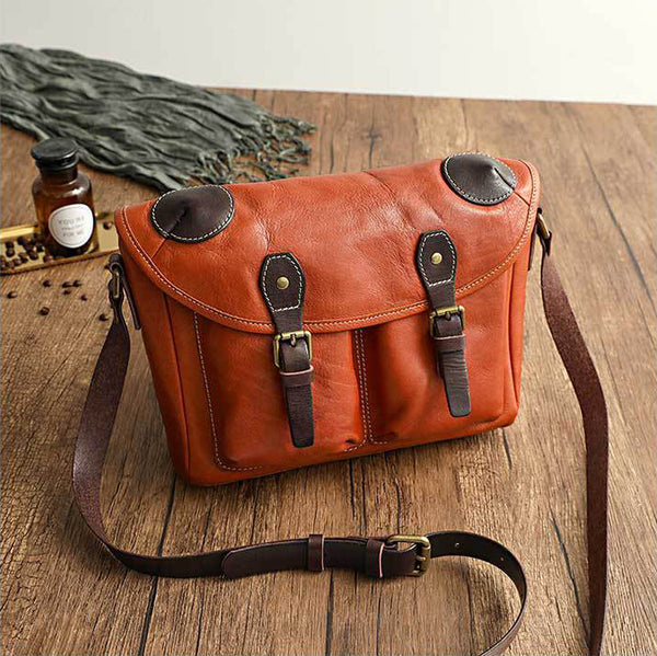 DEEPKEE original nubuck handmade full-grain genuine leather cowhide bag Handmade Vegetable Tanned Leather Cowhide Bag Crossbody #32043