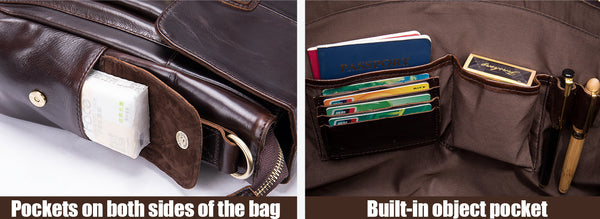 DEEPKEE original nubuck handmade full-grain genuine leather cowhide bag DEEPKEE® HANDMADE LEATHER BRIEFCASE #8942