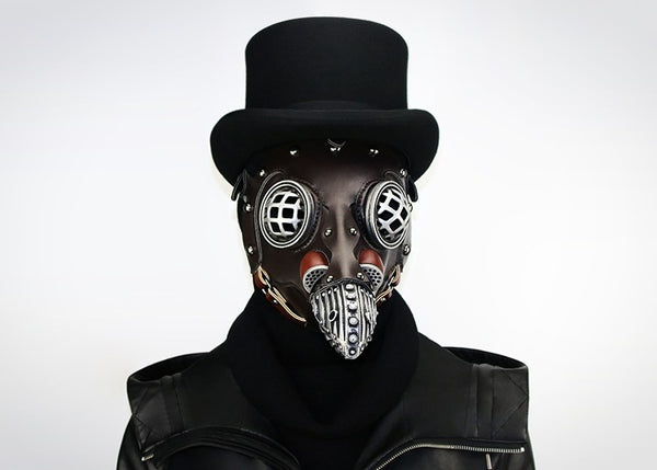 DEEPKEE original nubuck handmade full-grain genuine leather cowhide bag Steampunk Plague Bird Beak Doctor Mask #HG104