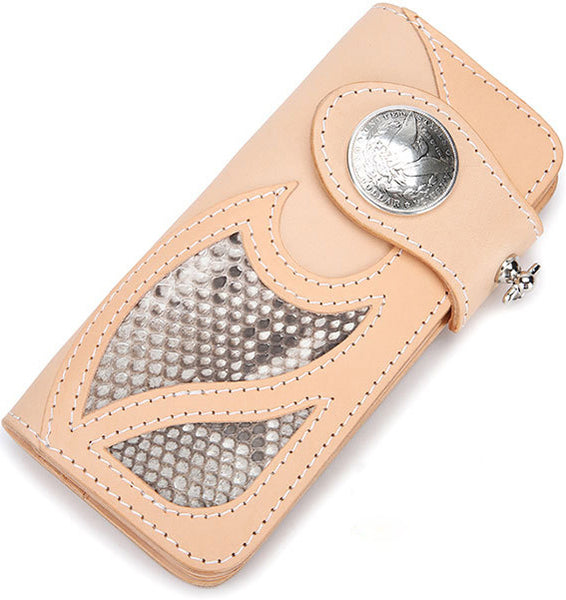 DEEPKEE original nubuck handmade full-grain genuine leather cowhide bag DEEPKEE Handmade Python Leather Bifold Wallet #59895