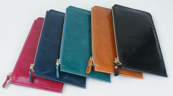 DEEPKEE original nubuck handmade full-grain genuine leather cowhide bag Oil Wax Leather Cowhide Ultra Clutch No.3045