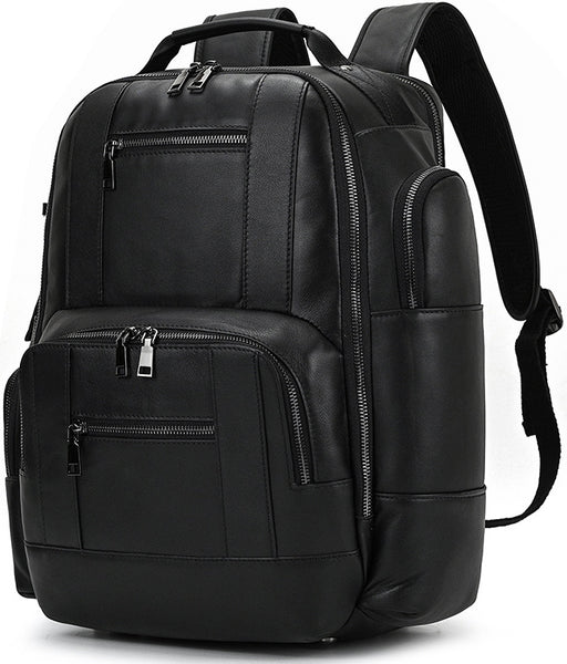 DEEPKEE original nubuck handmade full-grain genuine leather cowhide bag Dwight 18'' Cowhide Laptop Rucksack Backpack No9517