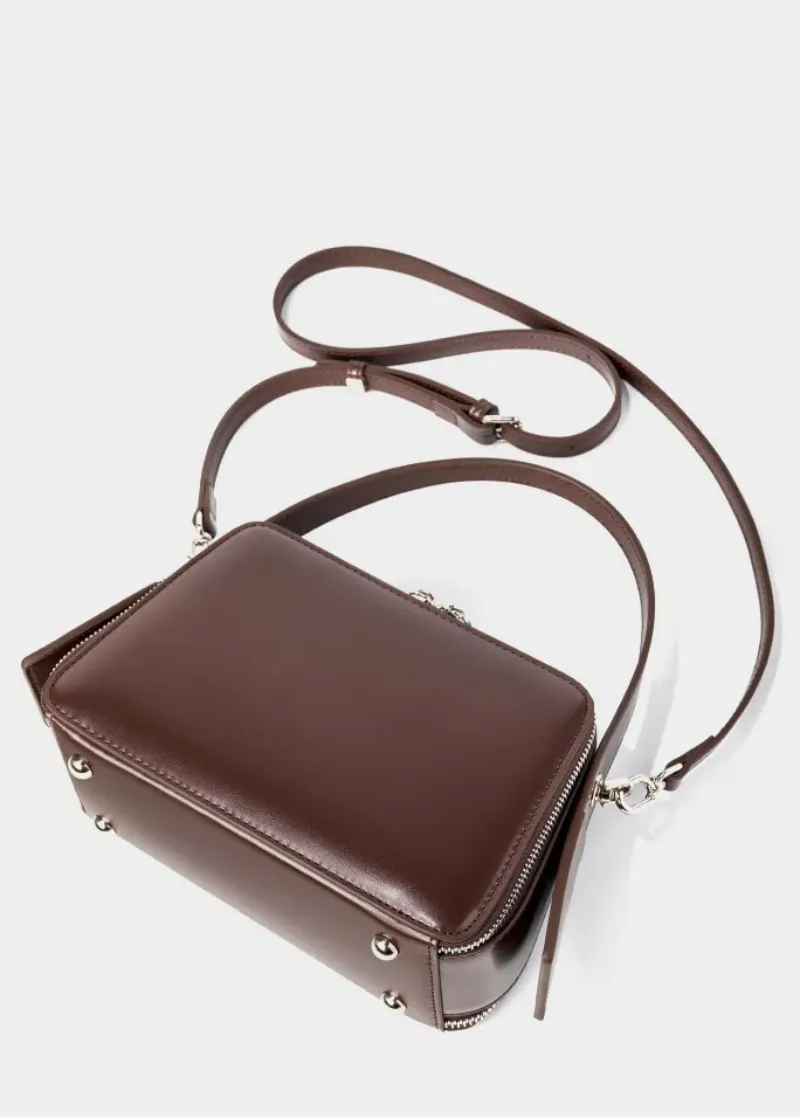 DEEPKEE original nubuck handmade full-grain genuine leather cowhide bag bread掛耳小方包#2950號