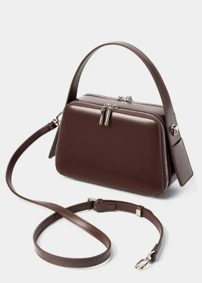 DEEPKEE original nubuck handmade full-grain genuine leather cowhide bag bread掛耳小方包#2950號