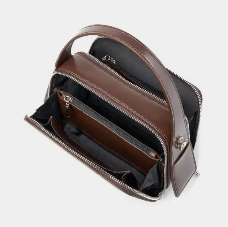 DEEPKEE original nubuck handmade full-grain genuine leather cowhide bag bread掛耳小方包#2950號