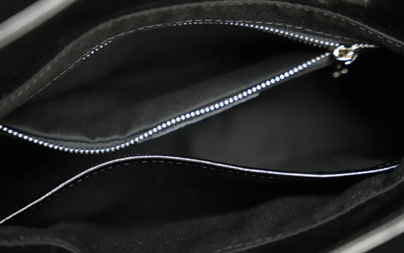 DEEPKEE original nubuck handmade full-grain genuine leather cowhide bag 鑲鑽鏈條腋下包 2203號