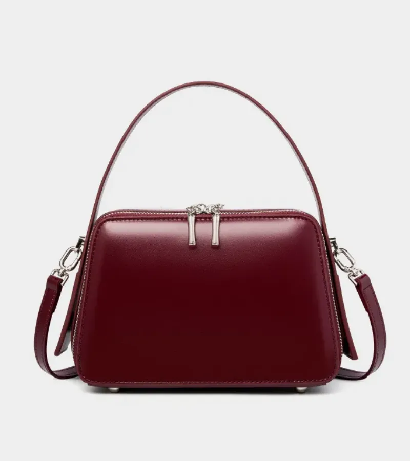 DEEPKEE original nubuck handmade full-grain genuine leather cowhide bag bread掛耳小方包#2950號