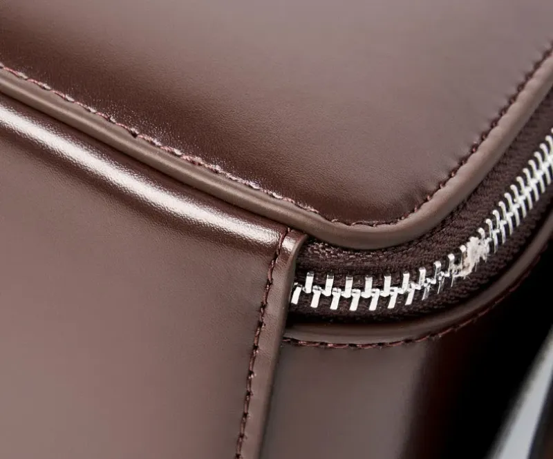 DEEPKEE original nubuck handmade full-grain genuine leather cowhide bag bread掛耳小方包#2950號