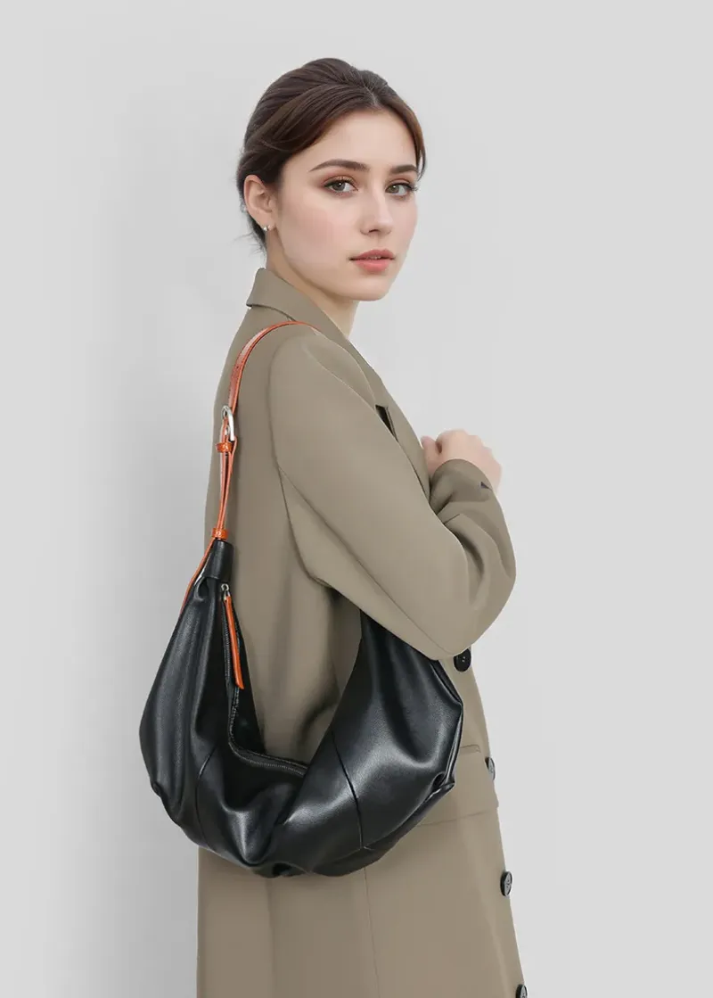 DEEPKEE original nubuck handmade full-grain genuine leather cowhide bag 單肩斜垮包hobo包 2545號