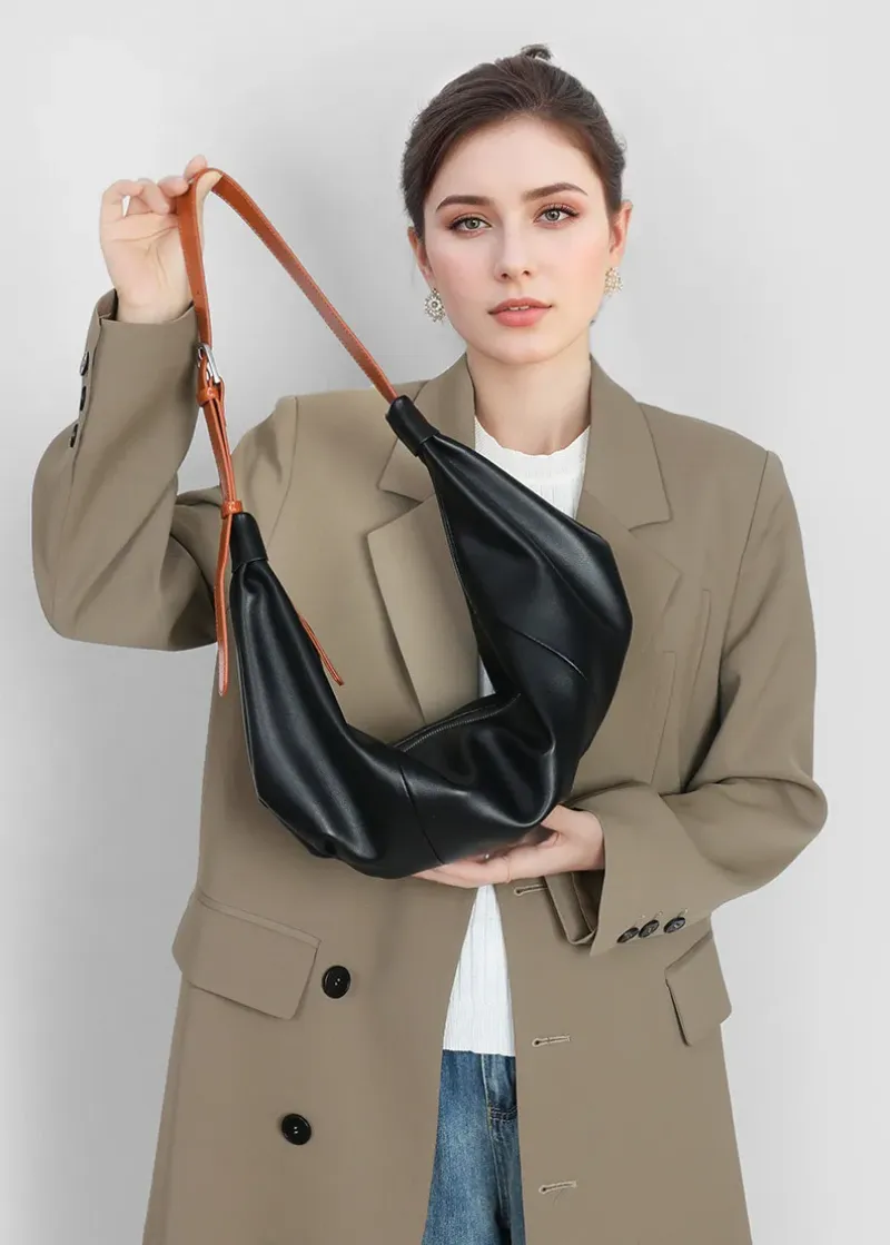 DEEPKEE original nubuck handmade full-grain genuine leather cowhide bag 單肩斜垮包hobo包 2545號