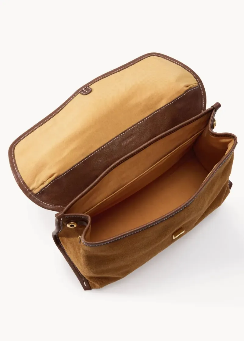 DEEPKEE original nubuck handmade full-grain genuine leather cowhide bag 隨遊小挎包女古麂皮絨單肩斜挎手提包B24SX36Y01-66GS號