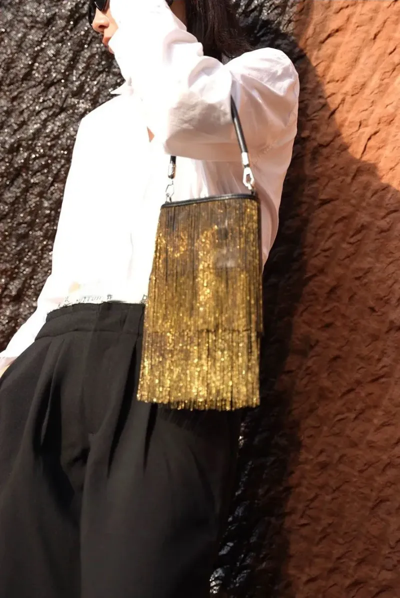 DEEPKEE original nubuck handmade full-grain genuine leather cowhide bag 流蘇手機包 02號