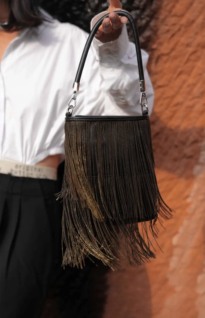 DEEPKEE original nubuck handmade full-grain genuine leather cowhide bag 流蘇手機包 02號