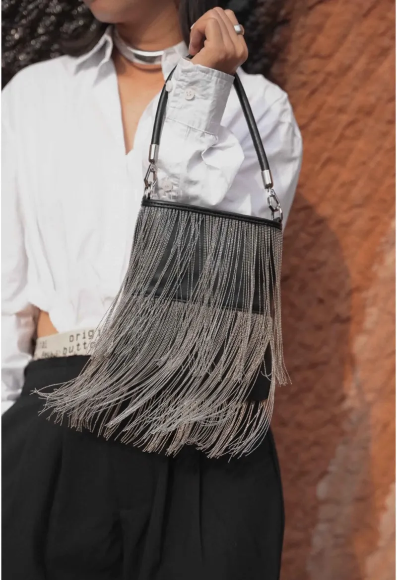 DEEPKEE original nubuck handmade full-grain genuine leather cowhide bag 流蘇手機包 02號