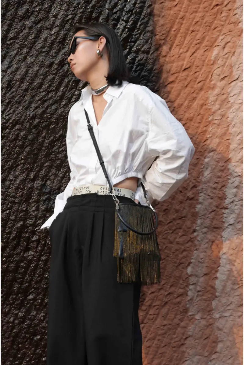 DEEPKEE original nubuck handmade full-grain genuine leather cowhide bag 流蘇手機包 02號