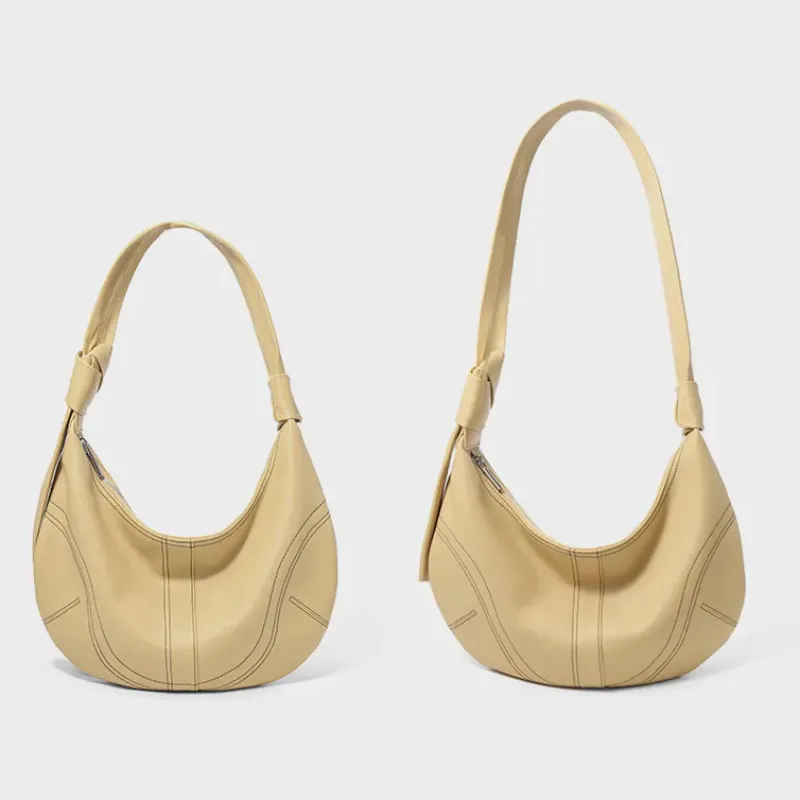 DEEPKEE original nubuck handmade full-grain genuine leather cowhide bag 新款腋下真皮女包#2540號