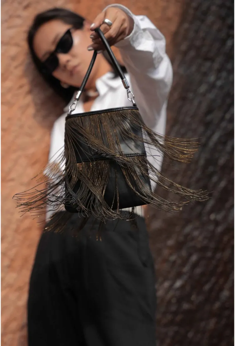 DEEPKEE original nubuck handmade full-grain genuine leather cowhide bag 流蘇手機包 02號