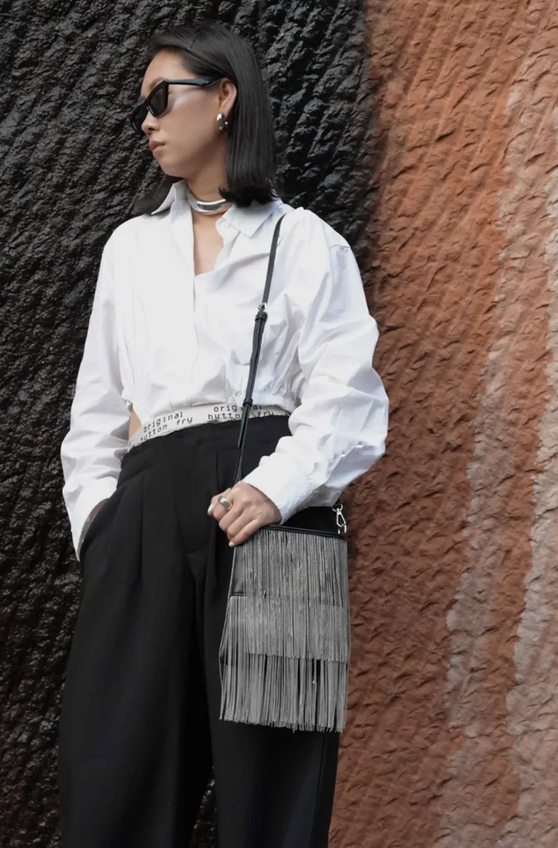 DEEPKEE original nubuck handmade full-grain genuine leather cowhide bag 流蘇手機包 02號