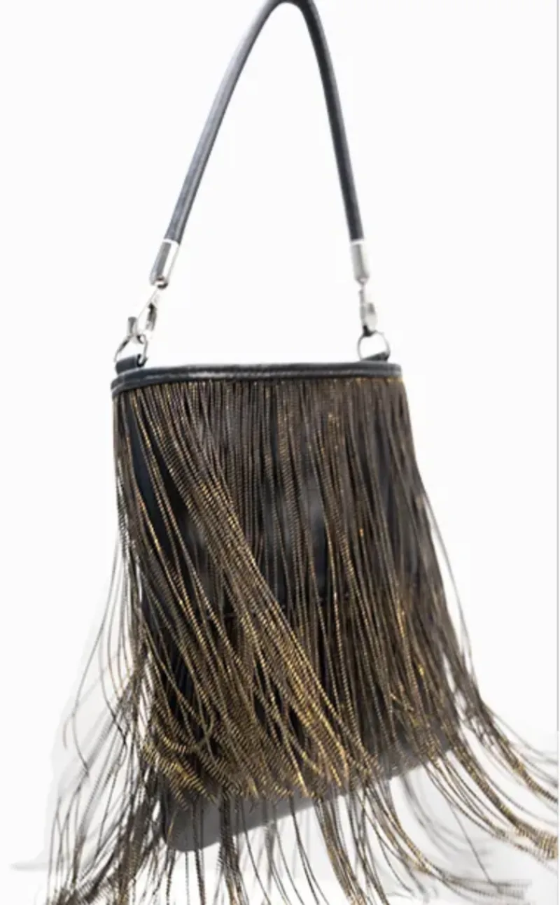 DEEPKEE original nubuck handmade full-grain genuine leather cowhide bag 流蘇手機包 02號