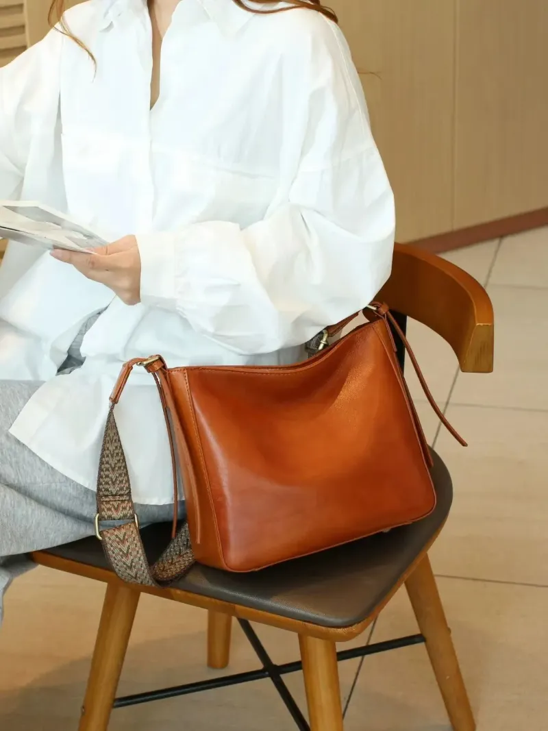 DEEPKEE original nubuck handmade full-grain genuine leather cowhide bag 植鞣牛皮真皮女包#8803號