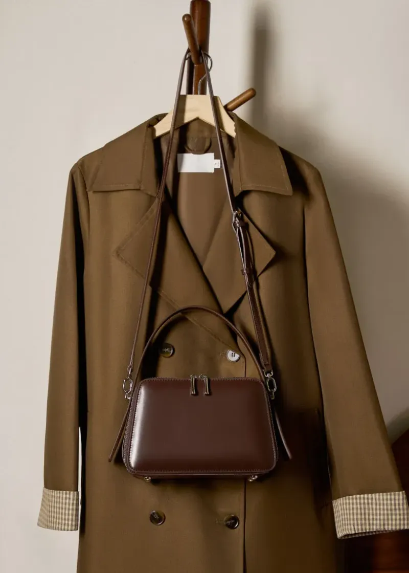 DEEPKEE original nubuck handmade full-grain genuine leather cowhide bag bread掛耳小方包#2950號