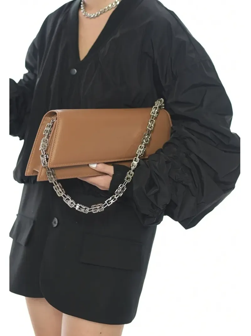 DEEPKEE original nubuck handmade full-grain genuine leather cowhide bag高級質感鏈條包 283號